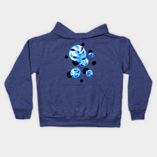 Blue Abstract Bubbles Kids Hoodie